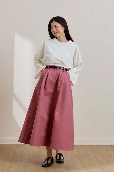 Ceylan Otantik Φούστα Dusty Rose με ένα κουμπί