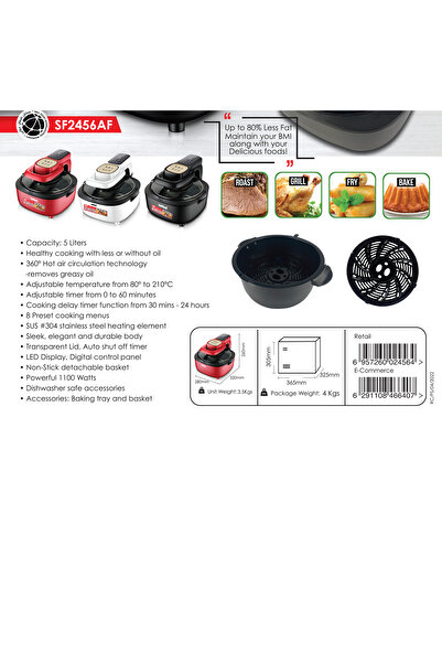 Sanford Digital Air Fryer Healthy Cooking with Less or Without Oil.5.0 liter