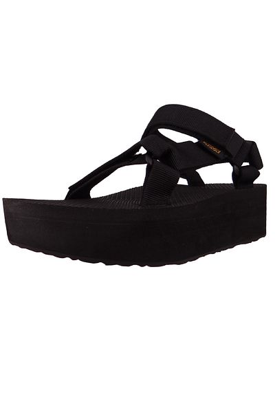 TEVA Damen Trekking Sandalen Sandalen Flatform Universal 1008844 Schwarz Blk Black Polyester Mit Eva