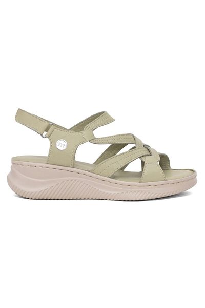 Mammamia D25Ys-2265 Apple Green Skin Leather Comfort Women's Sandals
