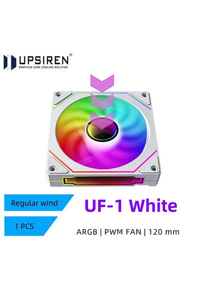 Choice مروحة هيكل كمبيوتر Upsiren Uf-1 Prism 4 Pro عادية بيضاء A-rgb Uf-1 12 سم مروحة هيكل كمبيوتر Argb 4 Pin Pwm Qui