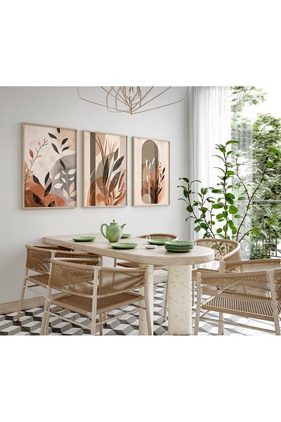Dekorsiahome Τραπέζι Σαλόνι Σαλόνι Κουζίνας Τριών Τεμαχίων Ξύλινο Σετ SET3111