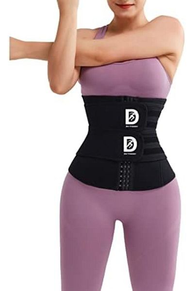Dee-Trimmer Dee Trimmer Sweat-More Double Strap Waist Trainer Trimmer Belt Slim Body Sweat Wrap for Stomach and