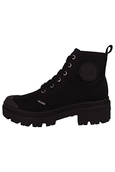 Palladium Damen Sportliche Stiefelette Pallabase Boot Cvs 96907-008-m Schwarz Black/black Leinen