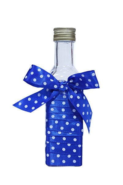 Recostore Μπουκάλι μύρου για βάπτιση με μπλε κορδέλα και πουά, 100 ml, REC330