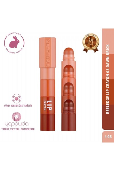 Merythod Reeledge Lip Crayon 03 Dawn Brick - Yoğun Pigmentli, Uzun Süre Kalıc...