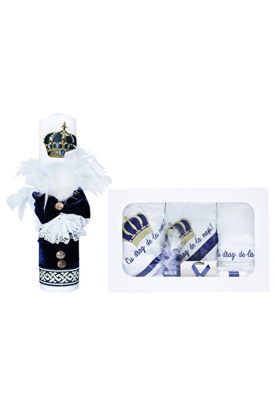 Recostore Set trusou si lumanare , coroana de print si "Cu drag de la nasi", ...