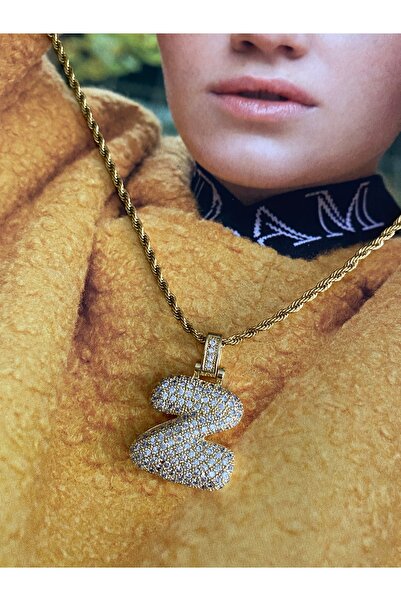 Pinery Jewels Z Harfi Balon Harf Tombul Burgu Zincirli Zirkon Taşlı Kararmaz ...