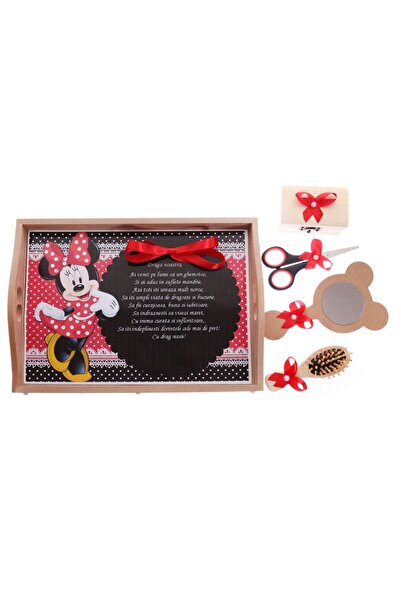 Recostore Tava mot, Minnie Mouse, 6 piese, rosie, 35x20 cm,REC1967/28