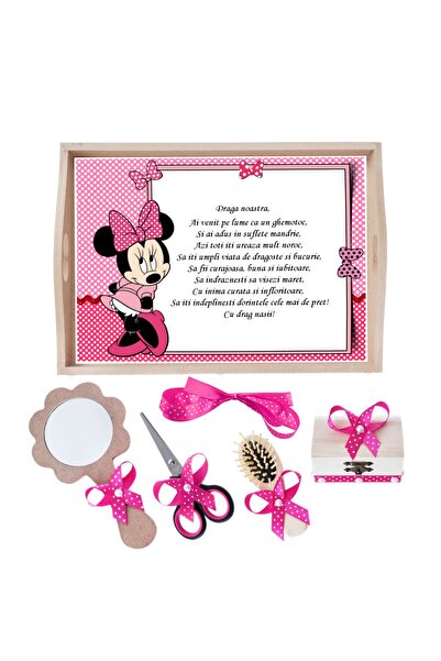 Recostore Tava mot fete la fete, Minnie Mouse, ciclam, 6 piese, 35x20 cm, REC...