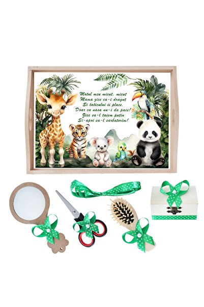 Recostore Tava mot baieti Safari, Verde, 6 piese, 35x20 cm, REC1967/219