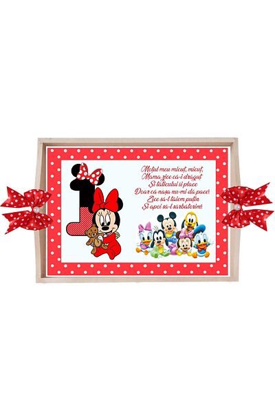 Recostore Tava mot fete, tip Minnie Mouse, rosu, 6 piese, 35x20 cm, REC1967/277
