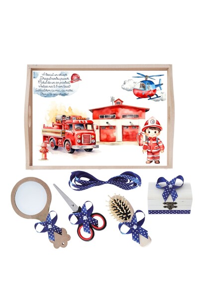 Recostore Tava mot baieti Pompier, bleumarin, 6 piese, 35x20 cm, REC1967/212