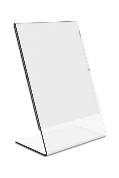 HEROGLAS A5 L Type Vertical 15X21 cm Transparent Plexy Display Stand Top Display with Label Price