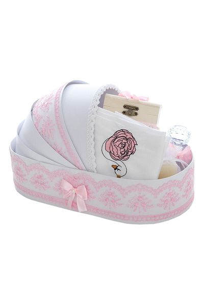 Recostore Baby carriage, embroidered with Swan, pink, 8 pieces, REC5005/19