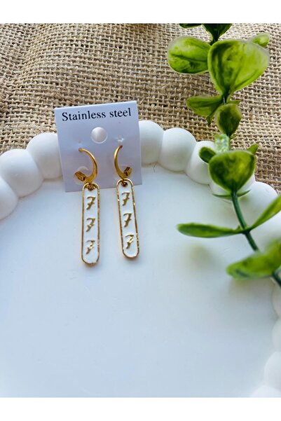 Luba Gold Color 777 Luck Earrings - Angel Number 777 Sekans Steel Earrings