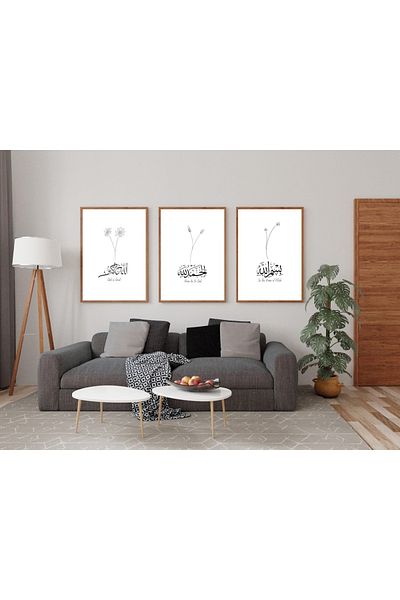 Dekorsiahome 3 Piece Wooden Framed Living Room Hall Kitchen Table Set Set3128