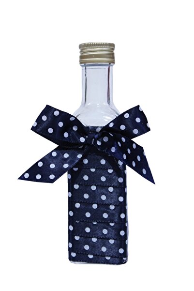 Recostore Sticluta mir cu panglica bleumarin cu buline botez, 100 ml, REC329