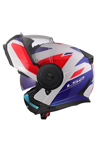 LS2 SCOPE 2 DURIA BEYAZ-MAVİ-KIRMIZI ÇENE AÇILIR KASK