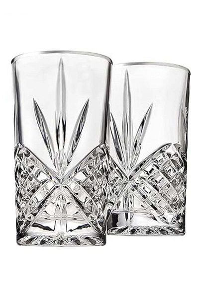 Generic Vitacelli Highball Glasses Set of 2, 250ml Cups, Textured Designer Glassware for Drinking Water, or
