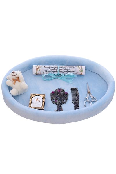 Recostore Tava mot aniversare 1 an, catifea bleu, 8 piese, 43x32 cm, REC5011/2