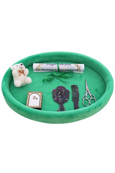 Recostore Tava mot aniversare 1 an, catifea verde, 8 piese, 43x32 cm, REC5011/5
