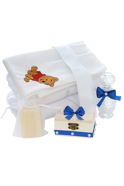 Recostore Trusou tip landou , brodat cu Winnie The Pooh, albastru electric, 8 piese, REC5005/9