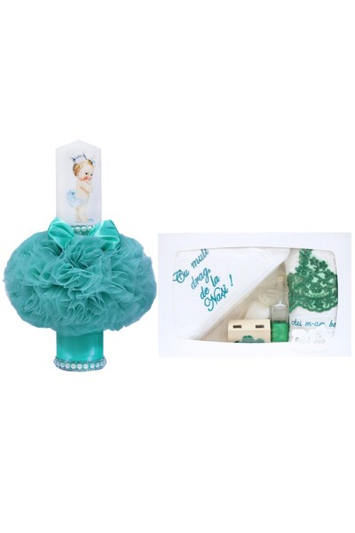 Recostore Set trusou si lumanare , bebe printesa, 8 piese,REC1817