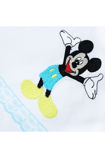 Recostore Trusou alb-bleu cu Mickey Mouse brodat, 7 piese, REC233