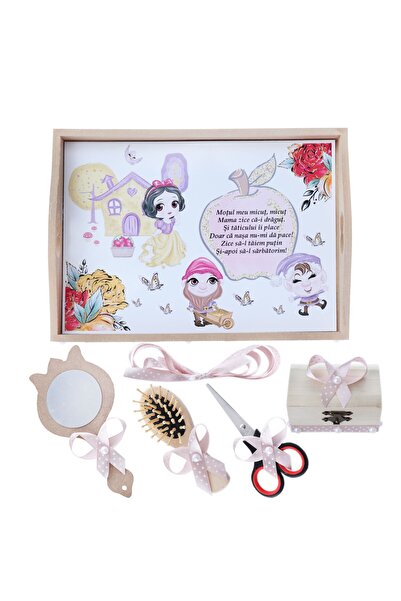 Recostore Tava mot fete, Alba ca zapada, roz pudrat, 6 piese, 35x20 cm, REC1967/111