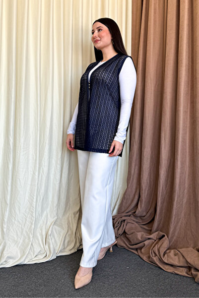 ModaPlaza Жіночий мереживний довгий жилет 261