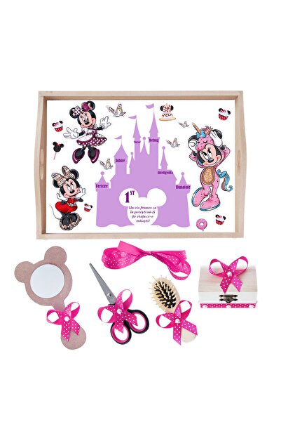 Recostore Tava mot fete, cu Minnie Mouse, ciclame, 6 piese, 35x20 cm, REC1967/122