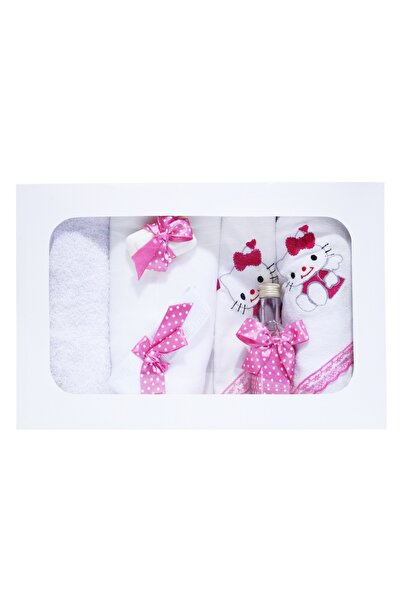 Recostore Λευκό-ροζ σετ με κεντημένο Hello Kitty, 7 τεμάχια, REC226