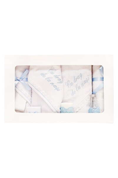 Recostore Λευκό-μπλε σετ βαπτίσματος «Με αγάπη από τους νονούς», 8 τεμάχια, R...
