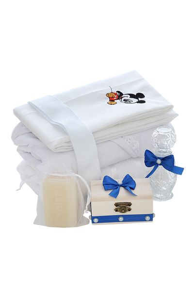 Recostore Trusou tip landou , brodat cu Mickey Mouse, albastru electric, 8 piese, REC5005/16