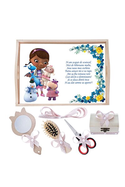 Recostore Tava mot fete, Doctorita plusica, roz pudrat, 6 piese, 35x20 cm, RE...