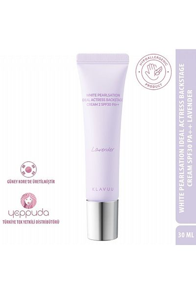 Klavuu Korean Pearl-Containing Skin Tone Brightening Longlasting Tone-Up Cream Spf30 Pa++ Lavender Ideal Actress