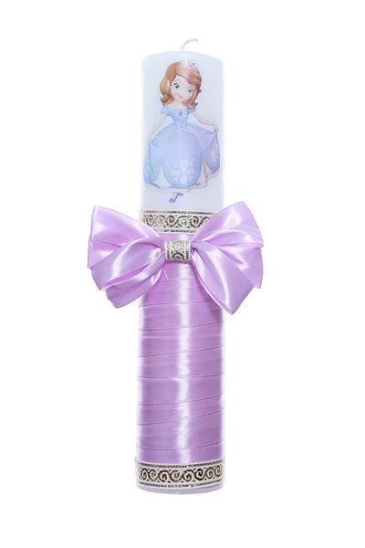 Recostore Lumanare botez cu Printesa Sofia lila, 30 cm, REC2199