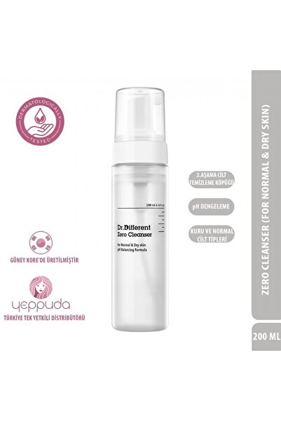 Dr.Different منظف ​​زيرو - منظف رغوي بتركيبة خفيفة لأنواع البشرة الجافة والعا...