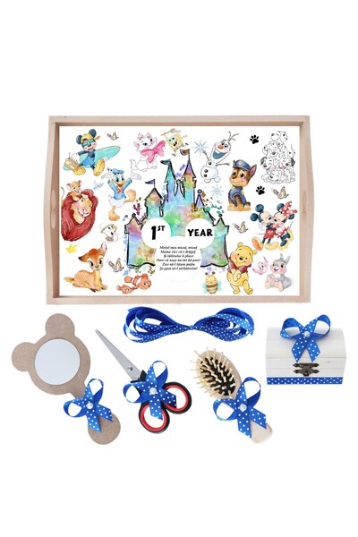 Recostore Tava mot baieti Disney, albastru electric, 6 piese, 35x20 cm, REC1967/151