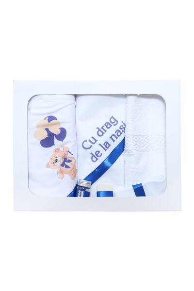 Recostore Σετ βαφτίσματος για αγόρια με αρκουδάκι, 6 τεμάχια, ηλεκτρικό μπλε,...