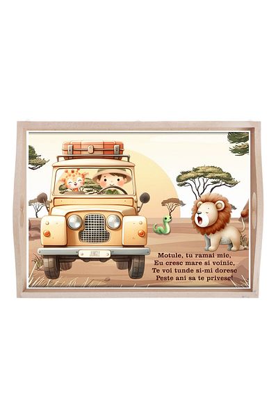 Recostore Tava mot baieti Safari, verde fistic, 6 piese, 35x20 cm, REC1967/250