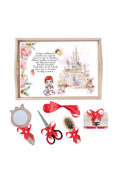 Recostore Tava mot fete la fete, Castel, rosu, 6 piese, 35x20 cm, REC1967/188