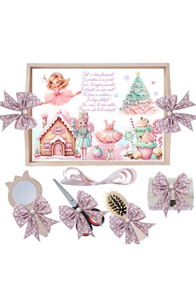 Recostore Tava mot fete, cu Zana, roz pudrat, 6 piese, 35x20 cm, REC1967/282