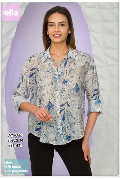 AYHAN Digital Print Detailed Shirt
