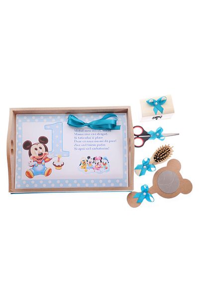 Recostore Tava mot, Mickey Mouse, 6 piese, turcoaz, 35x20 cm,REC1967/25