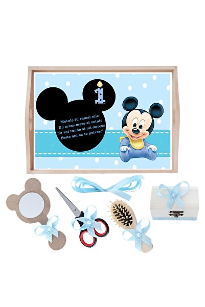 Recostore Tava mot baieti cu Mickey Mouse, bleu, 6 piese, 35x20 cm, REC1967/142