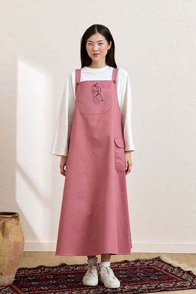 Ceylan Otantik Dusty Rose Linen Skirt Salopet