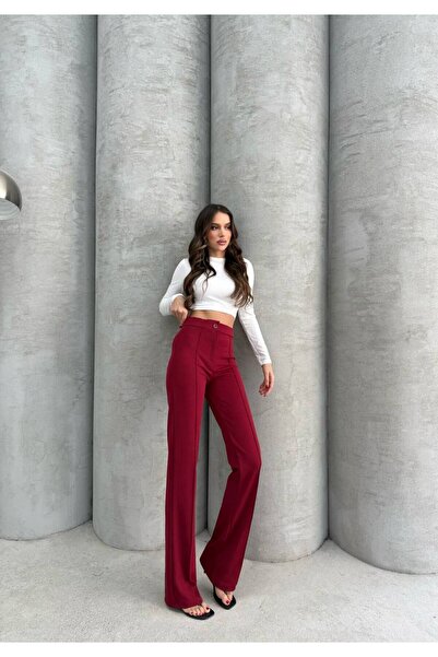 BRGCLOTHING Kadın Yüksek Bel Çımalı Toparlayıcı Özellikte Palazzo Pantolon