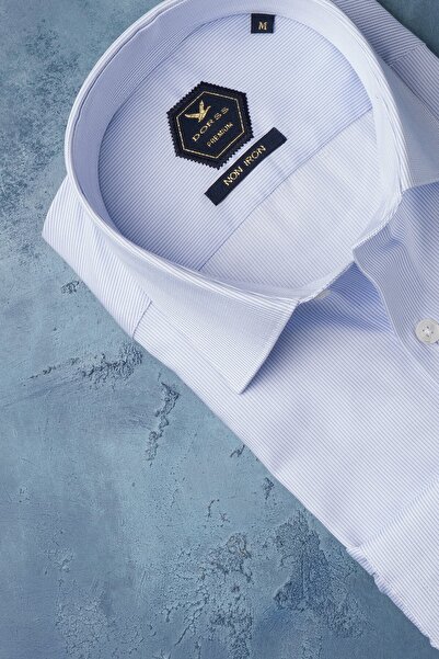 Dorss Slimfit %100 Pamuk Premium Serisi İnce Çizgili Gömlek